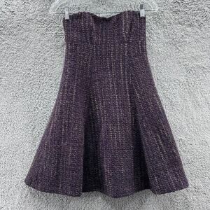 Nanette Lepore Size 0 Purple Strapless Dress Wool Blend Lined Formal Party